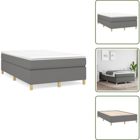 Boxspringbett mit Matratze Dunkelgrau 120x190 cm Stoff - Boxspringbett - Doppelbett - Bettenrahmen - Matratze - Matratzenauflage
