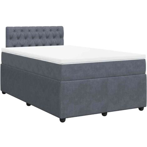 Boxspringbett mit Matratze Dunkelgrau 120x200 cm Samt vidaXL