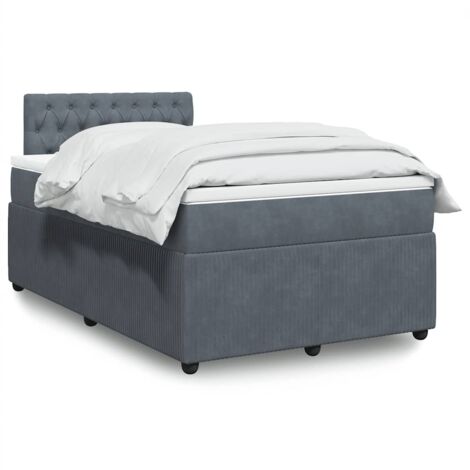 Boxspringbett mit Matratze Dunkelgrau 120x200 cm Samt vidaXL