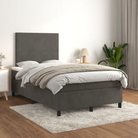 Boxspringbett mit Matratze Dunkelgrau 120x200 cm Samt vidaXL