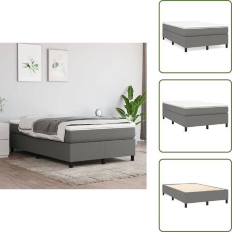 Boxspringbett mit Matratze Dunkelgrau 120x200 cm Stoff - Boxspringbett - Doppelbett - Bettenrahmen - Matratze - Matratzenauflage