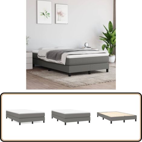 Boxspringbett mit Matratze Dunkelgrau 120x200 cm Stoff - Boxspringbett - Doppelbett - Bettenrahmen - Matratze - Matratzenauflage
