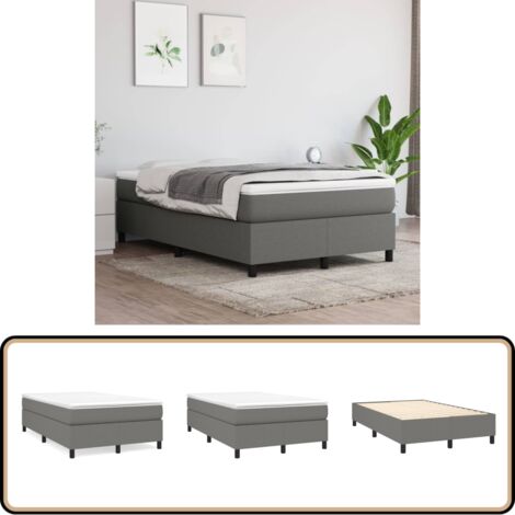 Boxspringbett mit Matratze Dunkelgrau 120x200 cm Stoff - Boxspringbett - Doppelbett - Bettenrahmen - Matratze - Matratzenauflage