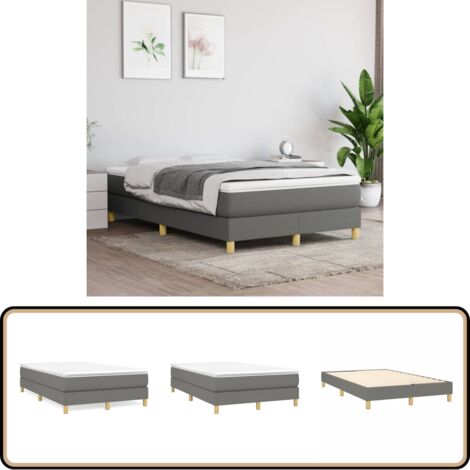 Boxspringbett mit Matratze Dunkelgrau 120x200 cm Stoff - Boxspringbett - Doppelbett - Bettenrahmen - Matratze - Matratzenauflage
