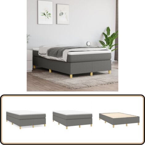 Boxspringbett mit Matratze Dunkelgrau 120x200 cm Stoff - Boxspringbett - Doppelbett - Bettenrahmen - Matratze - Matratzenauflage