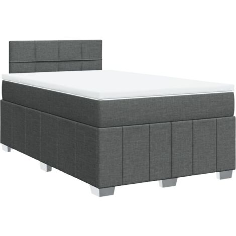 Boxspringbett mit Matratze Dunkelgrau 120x200 cm Stoff vidaXL