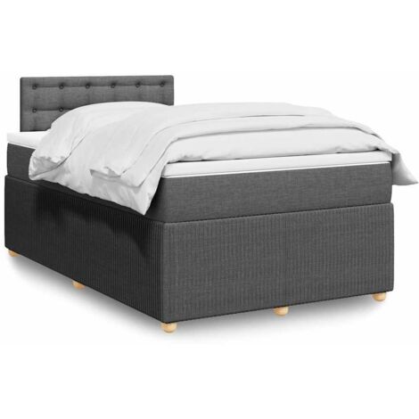 Boxspringbett mit Matratze Dunkelgrau 120x200 cm Stoff vidaXL