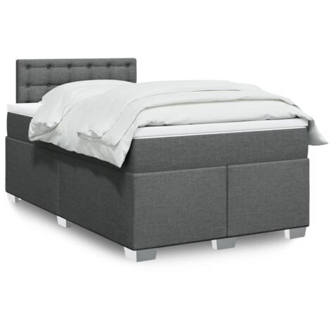 Boxspringbett mit Matratze Dunkelgrau 120x200 cm Stoff vidaXL