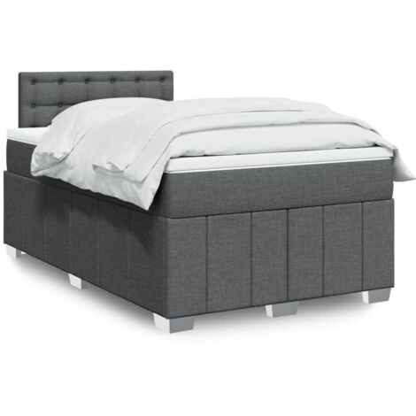 Boxspringbett mit Matratze Dunkelgrau 120x200 cm Stoff vidaXL