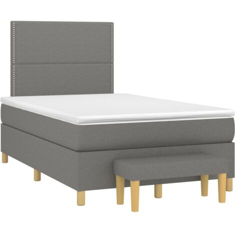 Boxspringbett mit Matratze Dunkelgrau 120x200 cm Stoff vidaXL