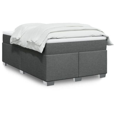 Boxspringbett mit Matratze Dunkelgrau 120x200 cm Stoff vidaXL