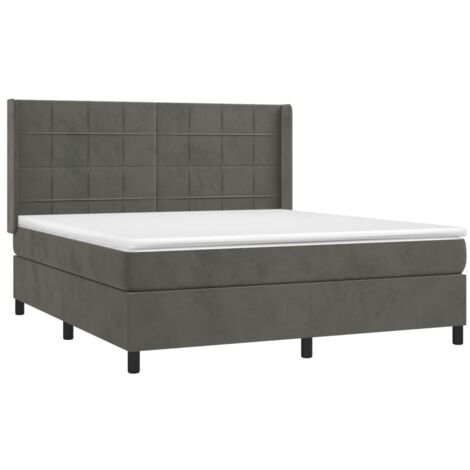 Boxspringbett mit Matratze Dunkelgrau 160x200 cm Samt vidaXL
