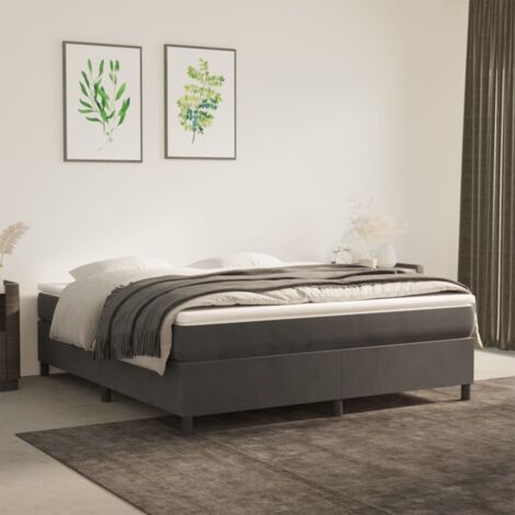 Boxspringbett mit Matratze Dunkelgrau 160x200 cm Samt vidaXL