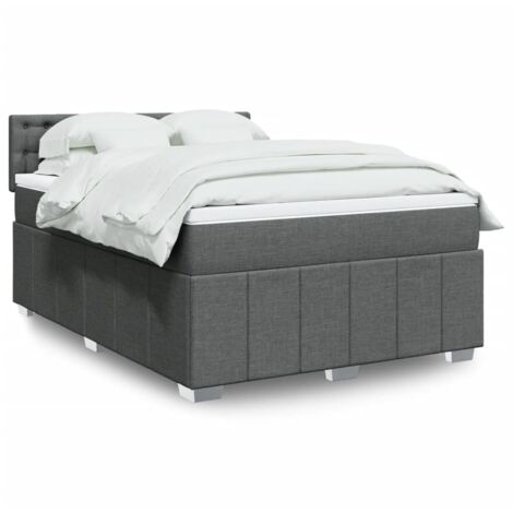 Boxspringbett mit Matratze Dunkelgrau 160x200 cm Stoff vidaXL