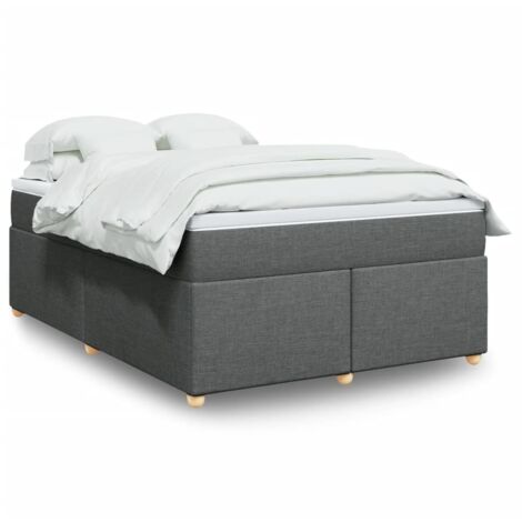 Boxspringbett mit Matratze Dunkelgrau 160x200 cm Stoff vidaXL