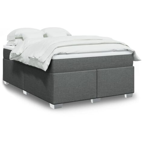 Boxspringbett mit Matratze Dunkelgrau 160x200 cm Stoff vidaXL