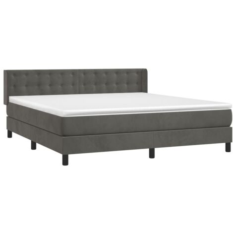 Boxspringbett mit Matratze Dunkelgrau 180x200 cm Samt vidaXL