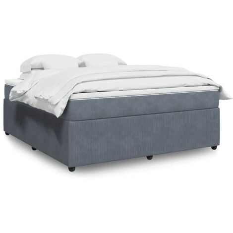Boxspringbett mit Matratze Dunkelgrau 180x200 cm Samt vidaXL