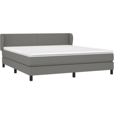 Boxspringbett mit Matratze Dunkelgrau 180x200 cm Stoff vidaXL