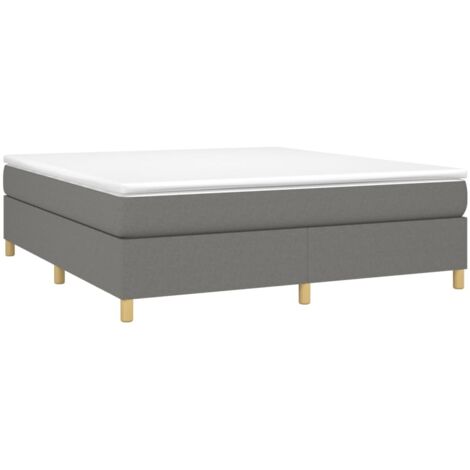 Boxspringbett mit Matratze Dunkelgrau 180x200 cm Stoff vidaXL