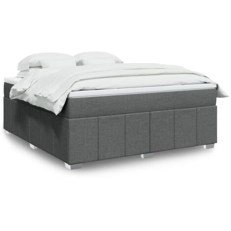 Boxspringbett mit Matratze Dunkelgrau 180x200 cm Stoff vidaXL