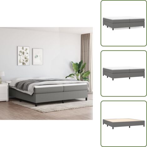 Boxspringbett mit Matratze Dunkelgrau 200x200 cm Stoff - Boxspringbett - Doppelbett - Bettsystem - Matratze - Federkernmatratze