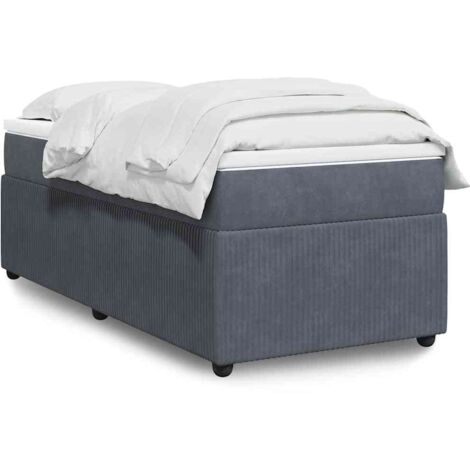 Boxspringbett mit Matratze Dunkelgrau 90x200 cm Samt vidaXL