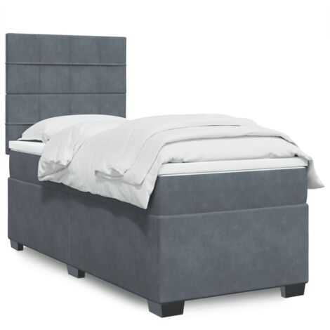 Boxspringbett mit Matratze Dunkelgrau 90x200 cm Samt vidaXL