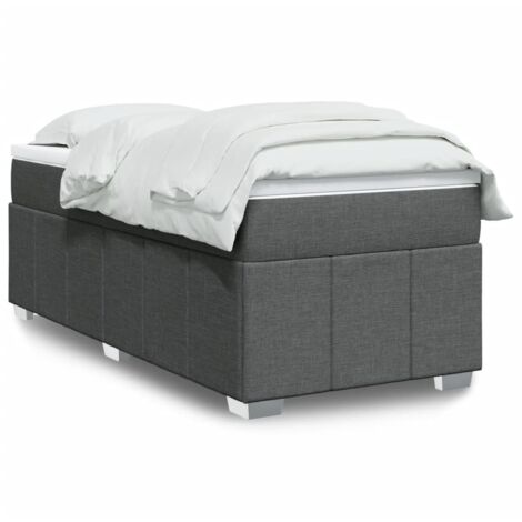 Boxspringbett mit Matratze Dunkelgrau 90x200 cm Stoff vidaXL173665