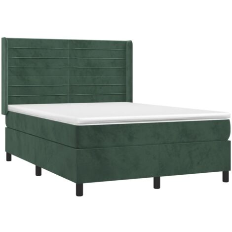 Boxspringbett mit Matratze Dunkelgrün 140x190 cm Samt vidaXL