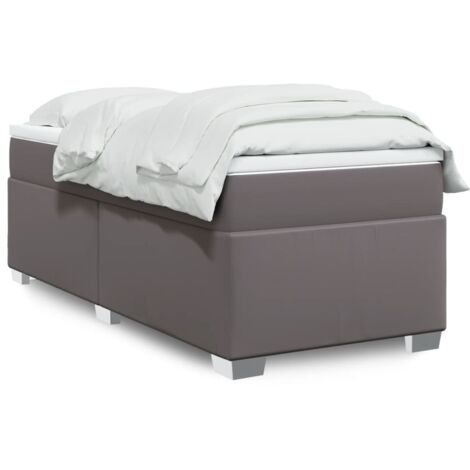Boxspringbett mit Matratze Grau 100x200 cm Kunstleder vidaXL