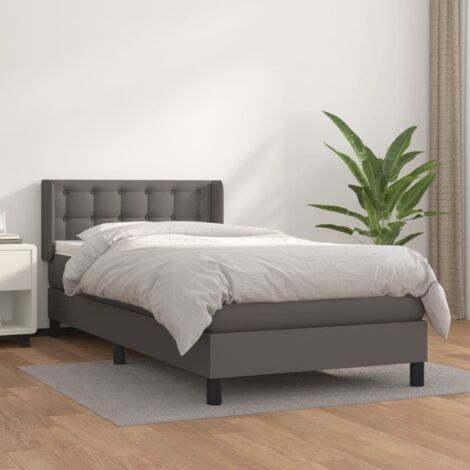 Boxspringbett mit Matratze Grau 100x200 cm Kunstleder vidaXL