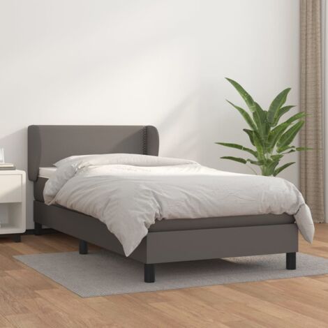 Boxspringbett mit Matratze Grau 100x200 cm Kunstleder vidaXL