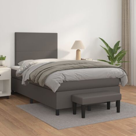 Boxspringbett mit Matratze Grau 120x200 cm Kunstleder vidaXL