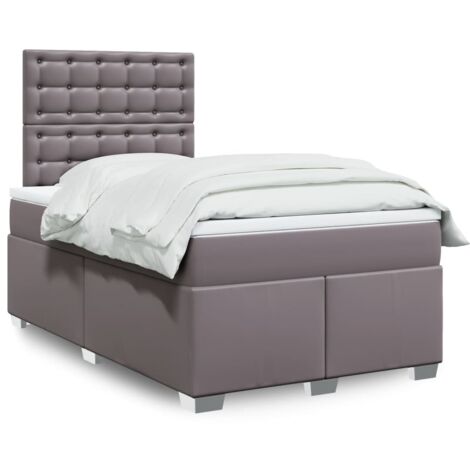 Boxspringbett mit Matratze Grau 120x200 cm Kunstleder vidaXL