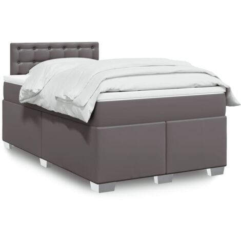 Boxspringbett mit Matratze Grau 120x200 cm Kunstleder vidaXL