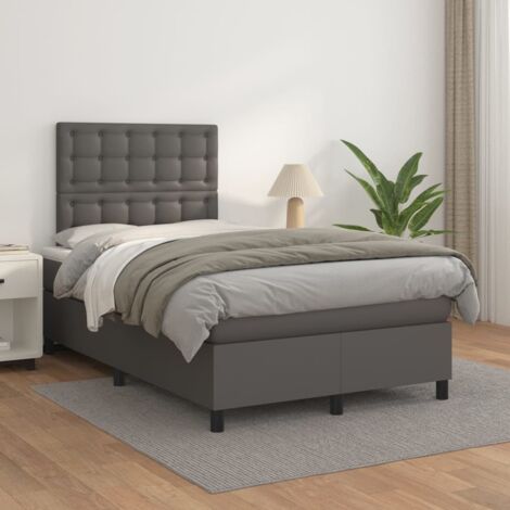 Boxspringbett mit Matratze Grau 120x200 cm Kunstleder vidaXL