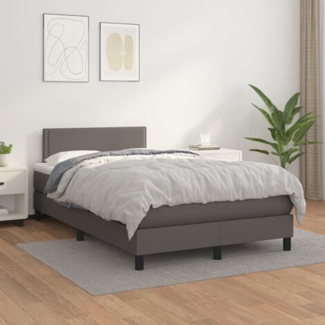 Boxspringbett mit Matratze Grau 120x200 cm Kunstleder vidaXL