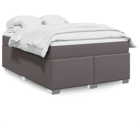 Boxspringbett mit Matratze Grau 140x200 cm Kunstleder vidaXL