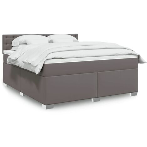 Boxspringbett mit Matratze Grau 180x200 cm Kunstleder vidaXL