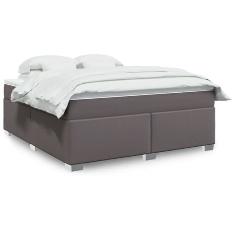 Boxspringbett mit Matratze Grau 180x200 cm Kunstleder vidaXL