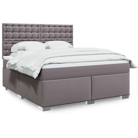Boxspringbett mit Matratze Grau 180x200 cm Kunstleder vidaXL