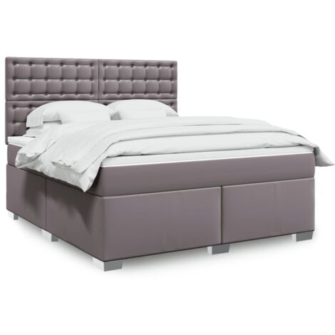 Boxspringbett mit Matratze Grau 180x200 cm Kunstleder vidaXL
