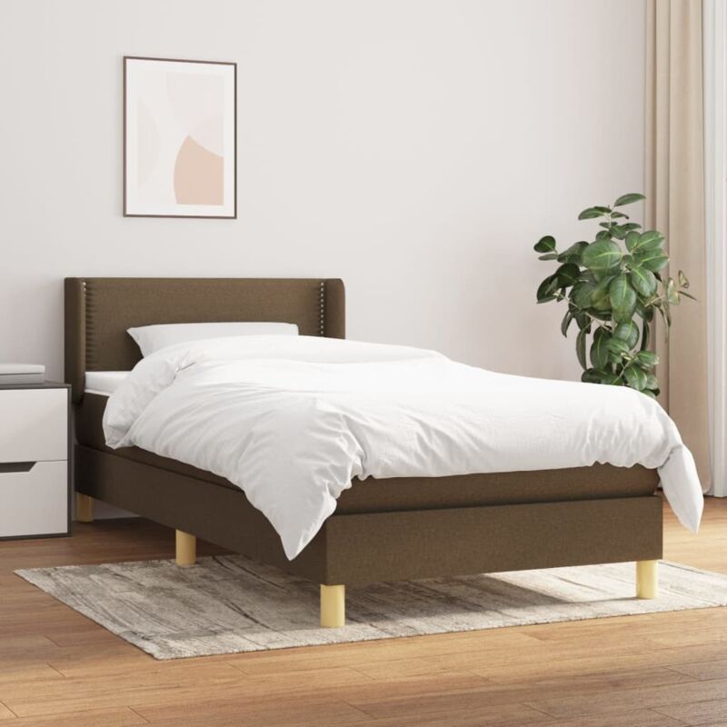 Boxspringbett Mit Matratze Dunkelbraun 100x200 Cm Stoff Vidaxl