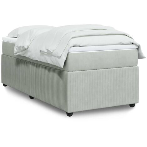 Boxspringbett mit Matratze Hellgrau 100x200 cm Samt vidaXL