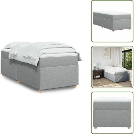 Boxspringbett mit Matratze Hellgrau 100x200 cm Stoff - Boxspringbett - Doppelbett - Bettenrahmen - Schlafsystem - Polsterbett