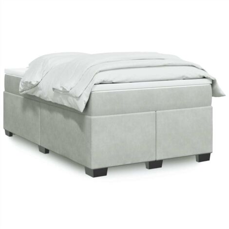 Boxspringbett mit Matratze Hellgrau 120x190 cm Samt vidaXL
