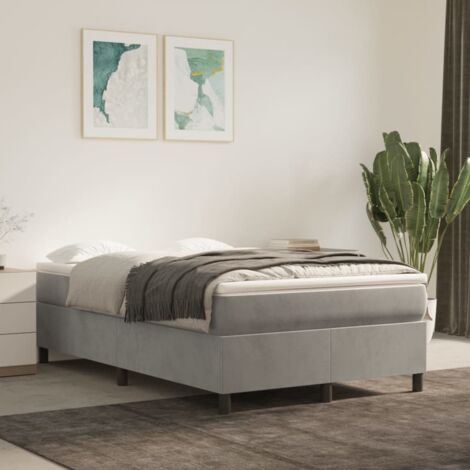 Boxspringbett mit Matratze Hellgrau 120x200 cm Samt vidaXL