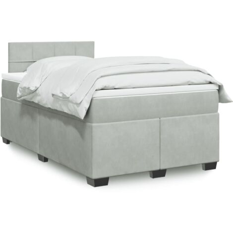 Boxspringbett mit Matratze Hellgrau 120x200 cm Samt vidaXL