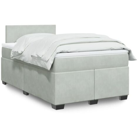 Boxspringbett mit Matratze Hellgrau 120x200 cm Samt vidaXL